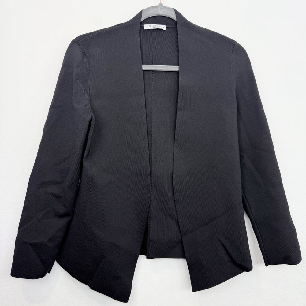 MM.LaFleur Black Open-Front Knit Blazer Cardigan